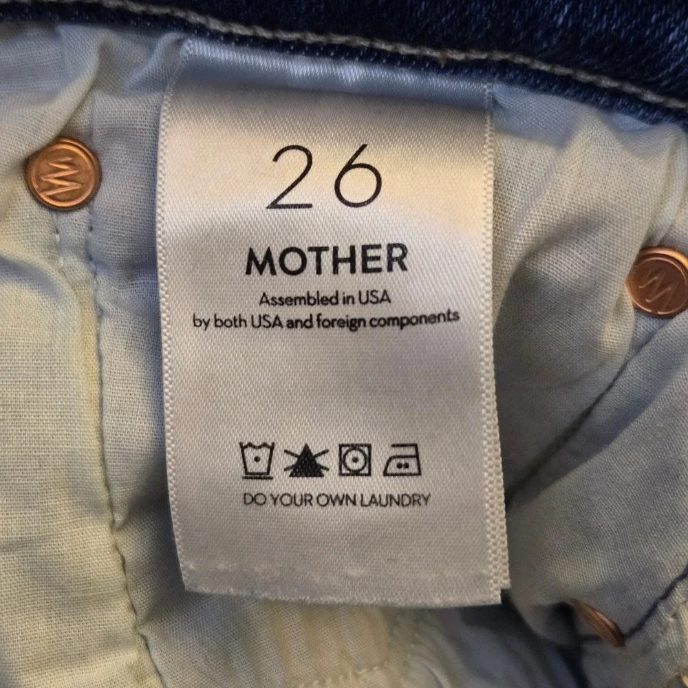MOTHER The Slider Hover Jeans Coastal Colors Straight Leg 26 Premium Streetwear